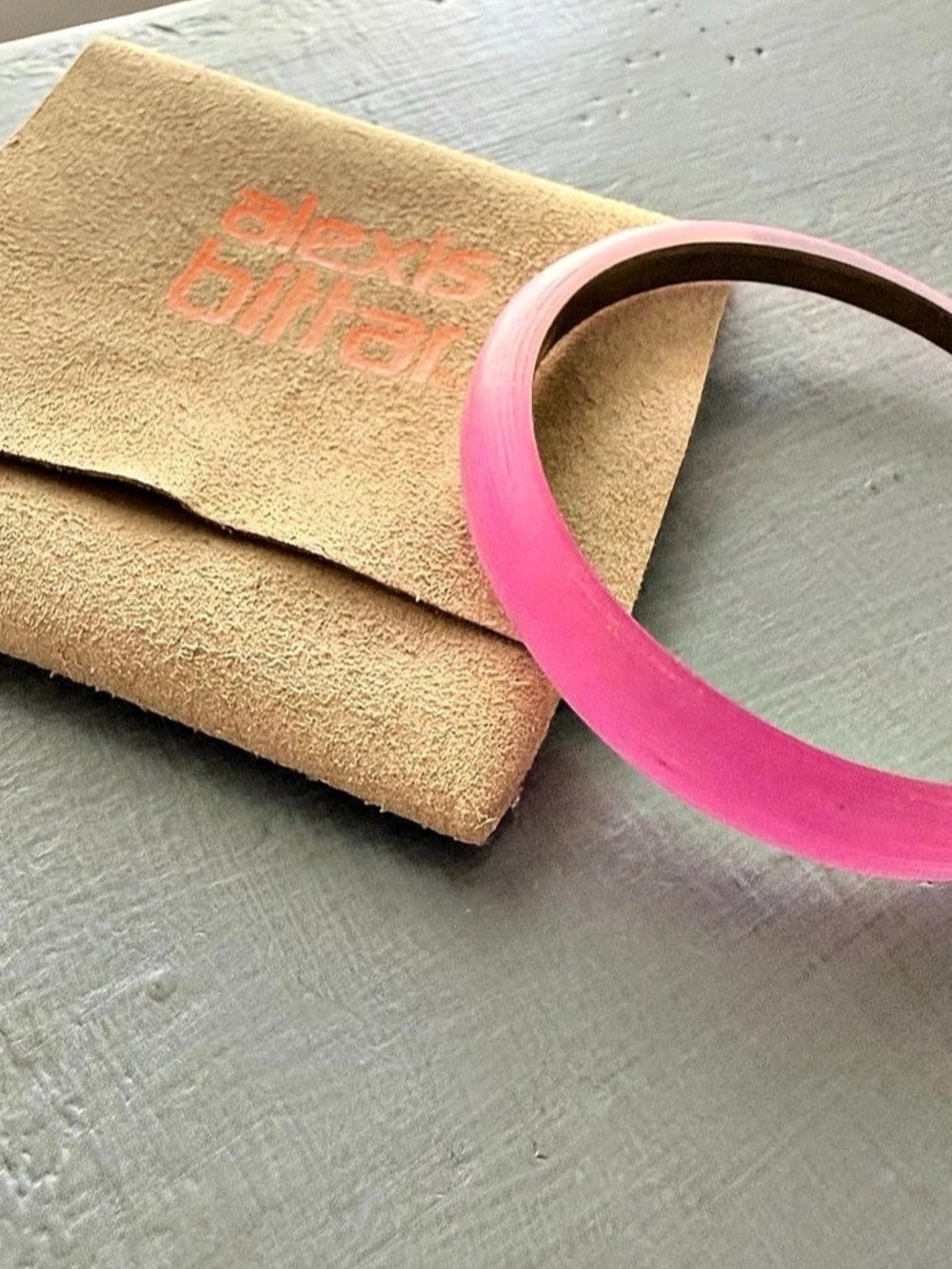 Alexis Bittar Pink Lucite Bangle Bracelet